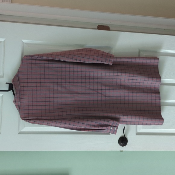 Gray smock dress with red and black checkered pattern - Picture 2 of 3